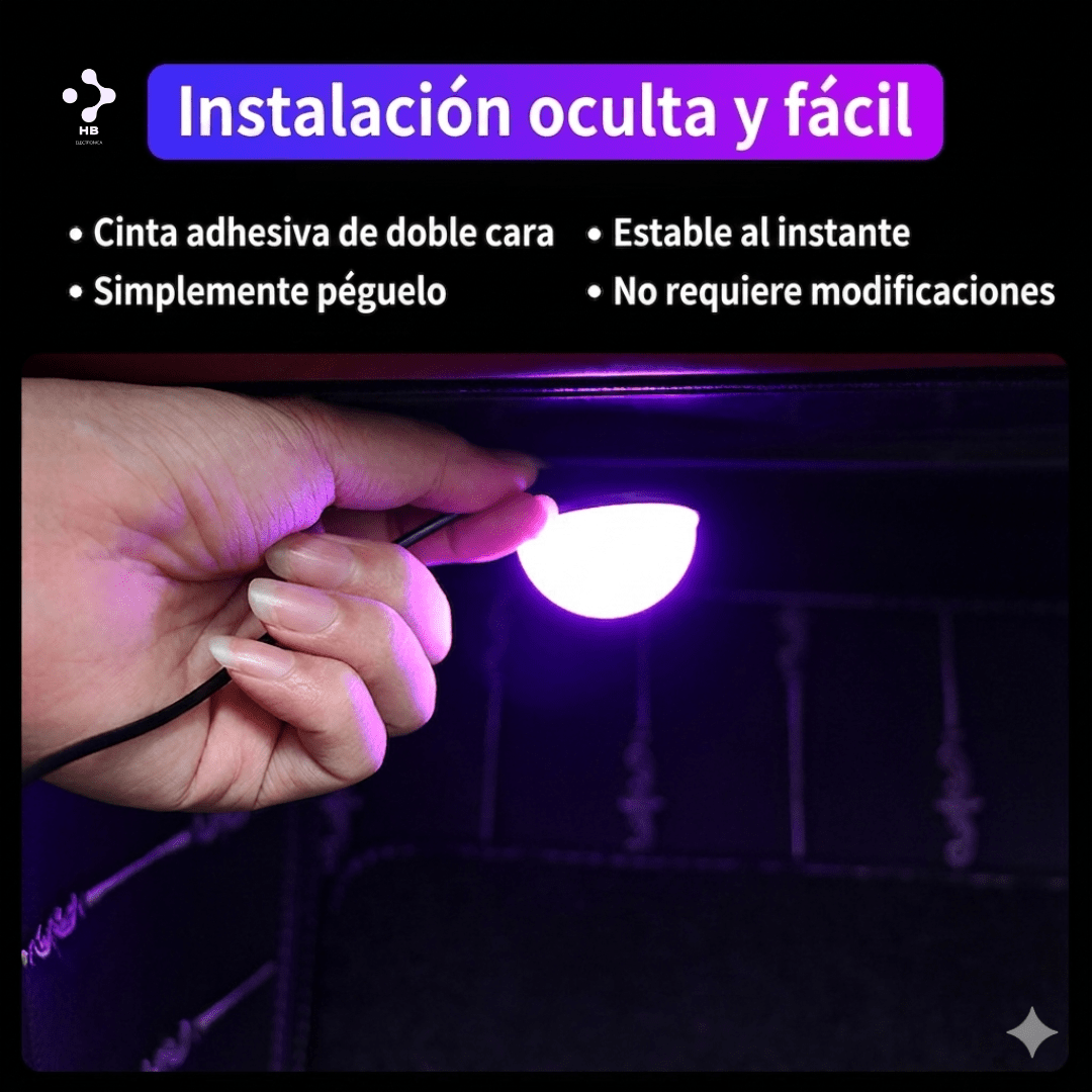 Luces LED Ambientales para Auto USB – Iluminación Interior Premium con Estilo Deportivo - HB electrónica