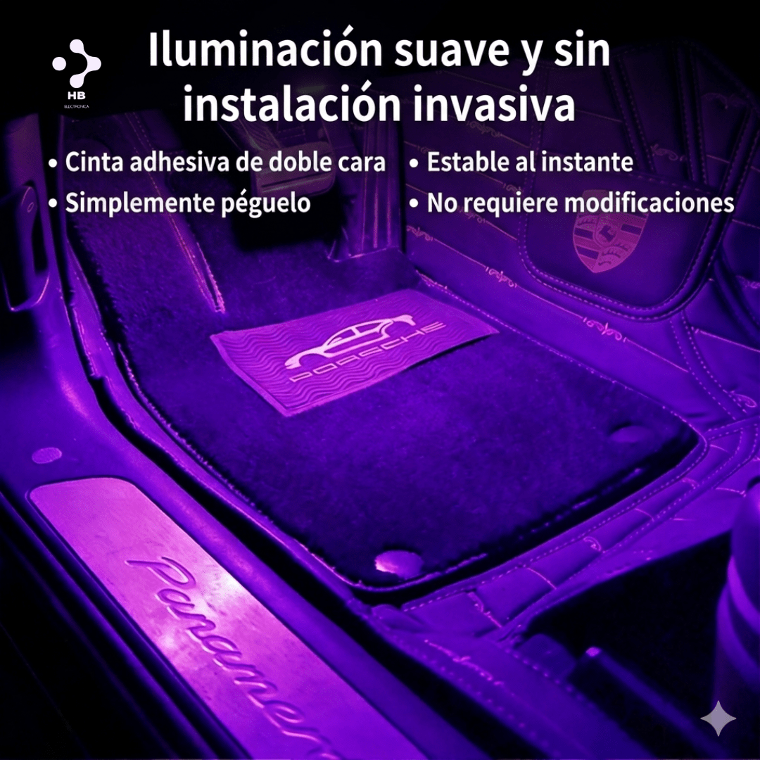 Luces LED Ambientales para Auto USB – Iluminación Interior Premium con Estilo Deportivo - HB electrónica