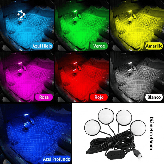 Luces LED Ambientales para Auto USB – Iluminación Interior Premium con Estilo Deportivo - HB electrónica