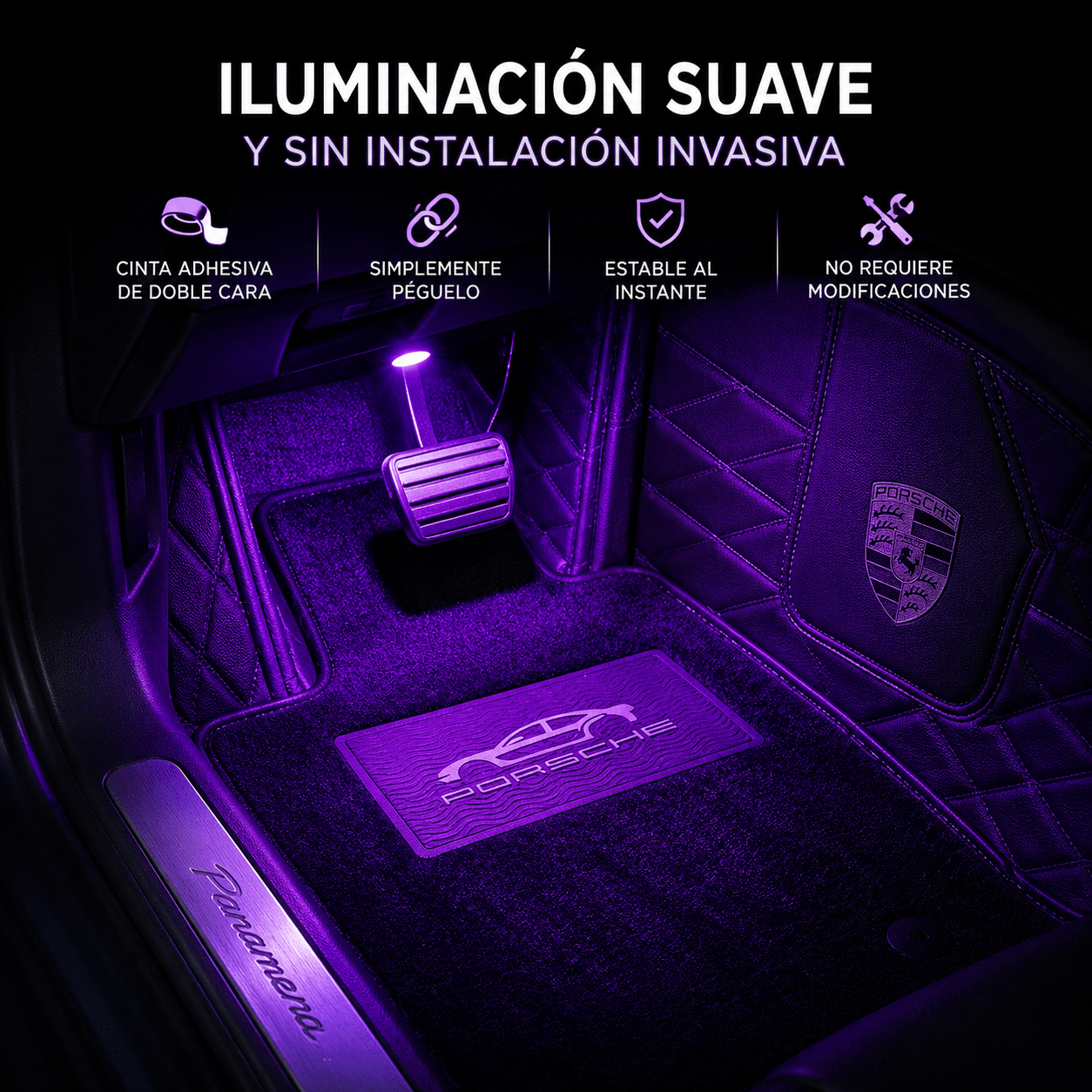 Luces LED Ambientales para Auto USB – Iluminación Interior Premium con Estilo Deportivo - HB electrónica