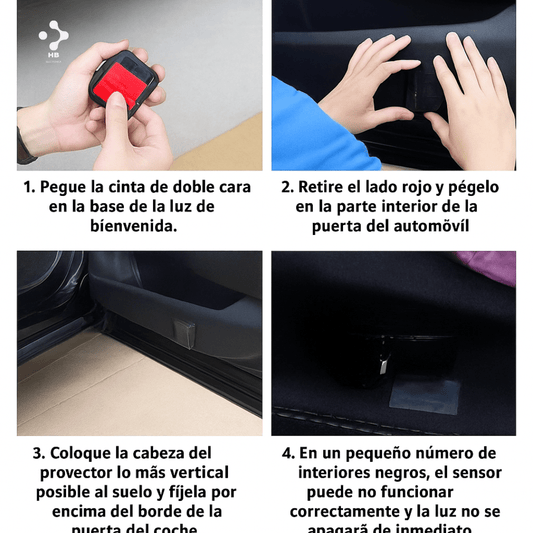 Luces Proyectoras LED para Puerta de Auto – Logo de Bienvenida Inalámbrico (Pack x2) - HB electrónica