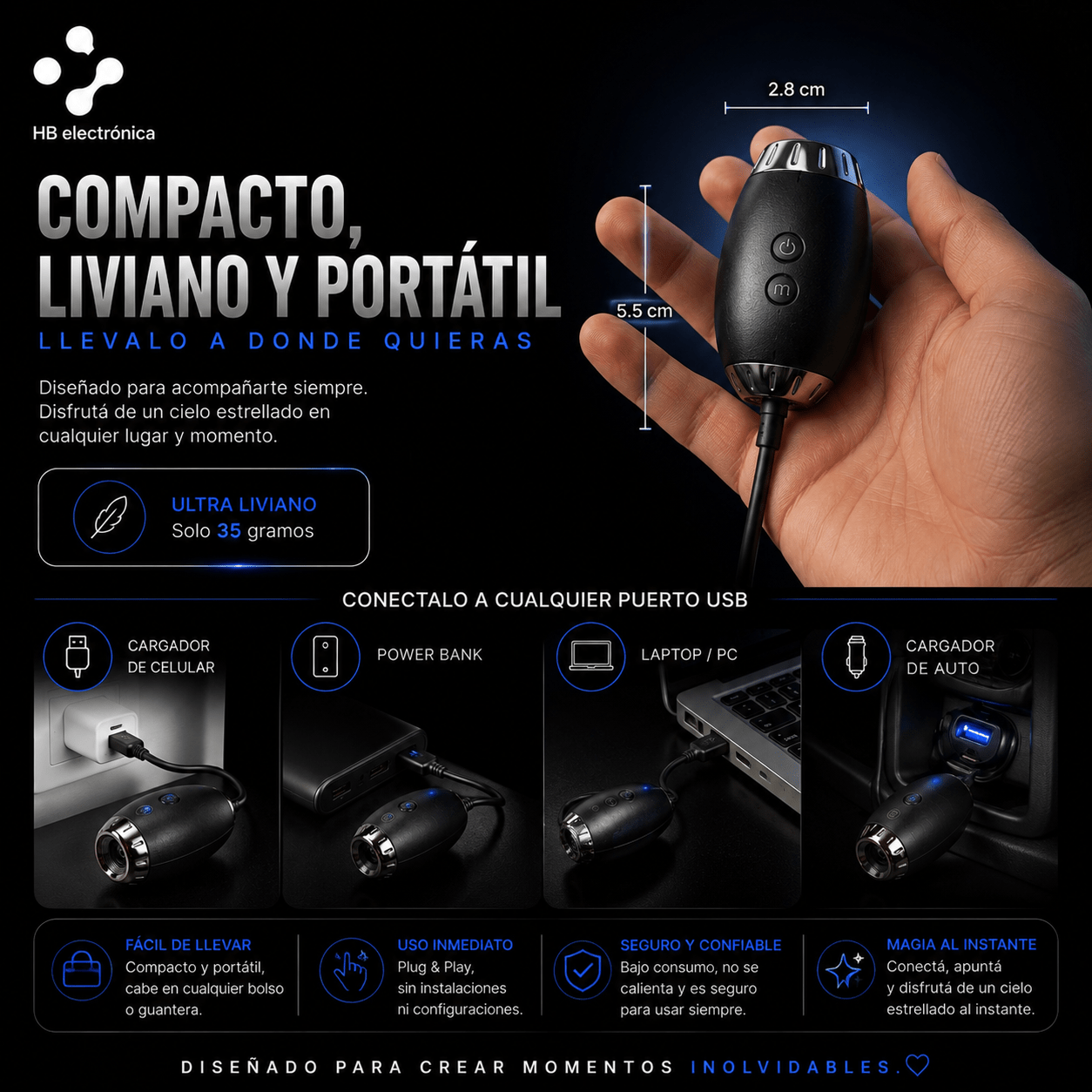 ⭐ Proyector de Estrellas y Galaxia LED - HB electrónica