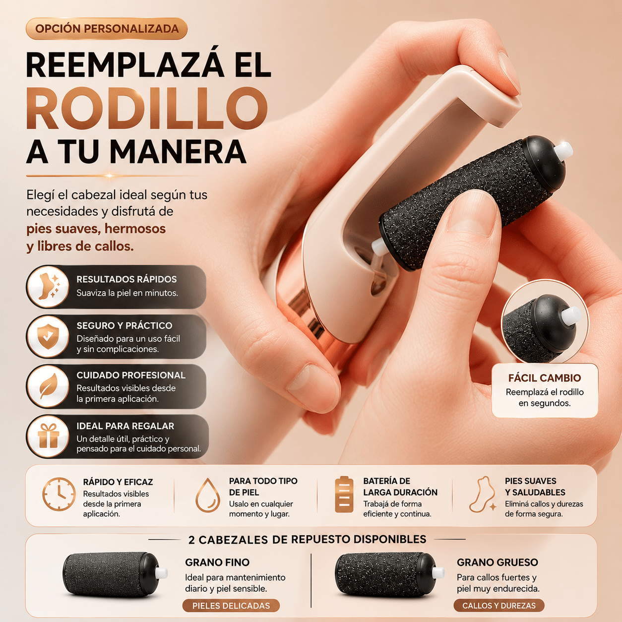 Removedor Eléctrico de Callos para Pies – Lima Exfoliante de Piel Muerta - HB electrónica